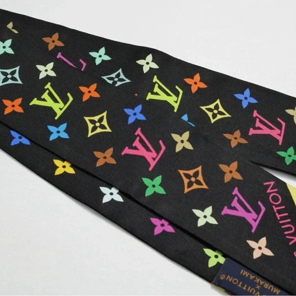 Louis Vuitton Black Multicolor Monogram Scarf - Picture 3 of 6